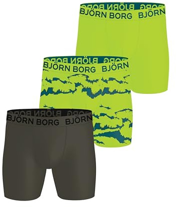 Björn Borg Men's Performance Boxers 3-Pack – Sports Underwear with Moisture-Wicking Microfiber – Quick-Dry