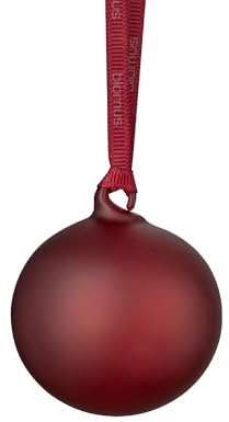 blomus 2er Set Weihnachtskugeln -JUHLA- | Christbaumkugeln aus Glas | Farbe Port | Größe L Ø 9 cm