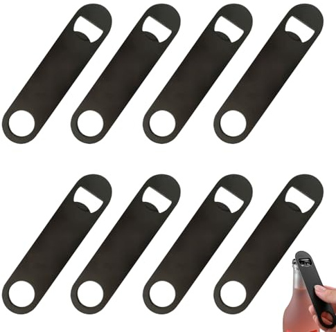 8 Pcs Bottle Opener, Stainless Steel Bar Blade, Beer Bottle Opener for All Kinds of Standard Beer Bottles Caps Home Kitchen Bar