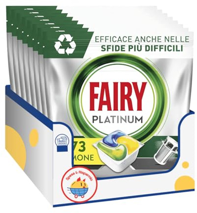 Capsule Lavastoviglie Tutto in Uno – Azione Sgrassante Profonda – Profumo Limone – 73 Capsule kit con Spugna Brandizzata SPESA & RISPARMIO Inclusa – Variazioni 4/8/12 Pezzi (8)