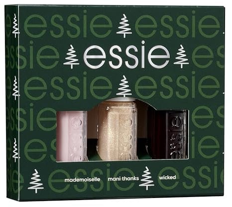 essie Mini Trio Kit XMAS, Nr. 13 mademoiselle + Nr. 49 wicked + Nr. 570 mani thanks, 3 x 15ml