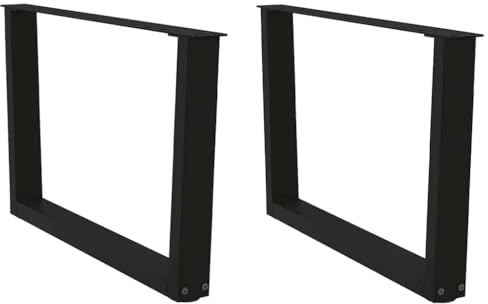 Frdhee Schreibtisch Beine Möbelbeine,Couchtischbeine V-Form 2 Stück Schwarz 70x(42-43,3) cm Stahl,Tisch Beine für Couchtisch,Esstisch,Schreibtisch