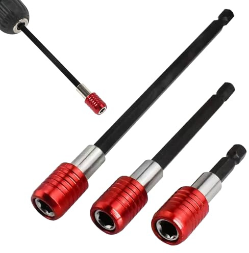 3pcs Locking Magnetic Drill & Screw Bit Holder 60/100/150mm Impact Driver | Chromium-Vanadium Steel,Quick-Release Feature,Suitable for Electric and Manual Screwdrivers and All 1/4-Inch Drive Drill Bits