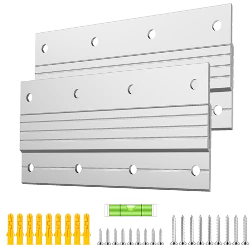 RAYTRUST 2 Pairs French Cleat Hanger Heavy Duty 30kg, 15 cm Aluminum Z Bar Clips Picture Hanging Kit with Level & Screws, Corrosion Resistant Wall Brackets for Large Mirror, Panel, Headboard