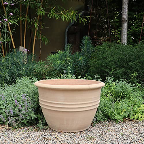 Céramique crète | Jardinière / pot de fleurs en terre cuite | 40 cm | fait main et résistant au gel | Jardinière idéale pour le jardin, terrasse extérieure Veronica