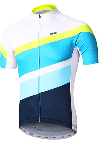 ARSUXEO Herren Radtrikot mit Kurzen äRmeln, MTB-Trikot, Helles Fahrrad-T-Shirt, Atmungsaktives Radoberteil ZY849 M