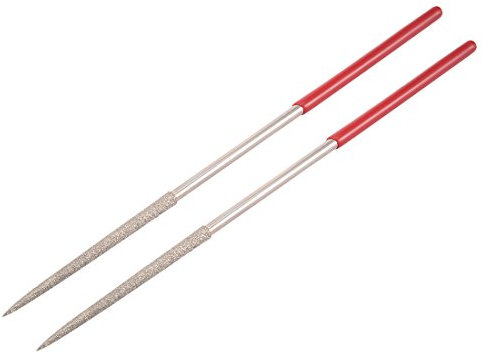 Sourcingmap 2pcs Round Diamond Needles File 3mm x 140mm 150 Grit for Metal Glass Wood Stone Grinding Polishing Engraving