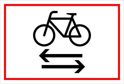 Melis-Folienwerkstatt Schild - Rad-Verkehr - 30x20cm | 3mm Aluverbund – S00050-058-B -20 Varianten