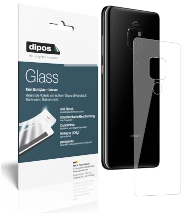 dipos 2x Displayschutzfolie 9H klar für Huawei Mate 20 Rückseite | Bricht und splittert nicht, kein Echtglas, Anti-Shock, passt perfekt, kratzfest, blasenfrei, hüllenfreundlich, selbstklebend