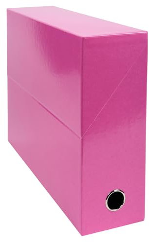 Exacompta 89924E Packung mit 5 Transferboxen Iderama aus laminiertem Karton, robust und strapazierfähig, 24 x 32 cm, Ideal für Ihre Dokumente in Format DIN A4, Rücken 90mm, rosa, 5 Stück