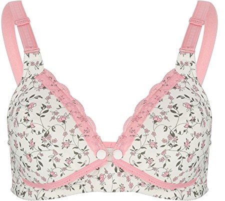 Zerodis Sujetador de Lactancia Materna Algodón, Transpirable, Botón Frontal, Enfermería, Sujetador para Mujer Embarazada, para Cuerpo de Mujere scon Ropa Interior sin Costuras(Pink 38/85)
