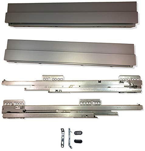 GRASS Système de tiroir Nova Pro SCALA - Avec extension complète - Entièrement amortie - Synchronisé - 40 kg - Hauteur : 90 mm - Avec tiroir SoftClose - 450 mm - Argenté