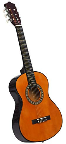 pedkit Kindergitarre 1/2, 1/4 Akustik Gitarre für Anfänger mit Tasche, Dunkle Holzfarbe