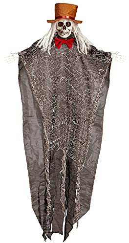W WIDMANN MILANO Party Fashion 10041 - Skelett-Bräutigam mit blinkendem, leuchtendem Kopf, 105 cm, Dekoration, Hängedekoration, Gespenst, Geist, gruselig, Halloween, Mottoparty