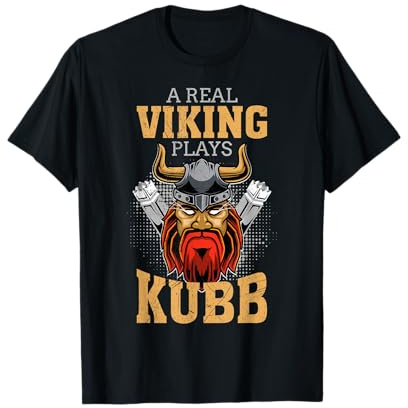 Kubb Spruch ein echter Wikinger spielt Kubb Wikingerschach T-Shirt