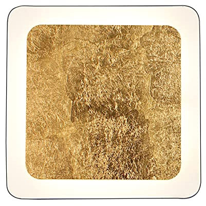 Eco-Light Solaris M - LED Wand- und Deckenleuchte mit Blattgold-Oberfläche 24 Watt Lichtleistung, Edel Wohnzimmer, Schlafzimmer am Tisch und Esszimmer