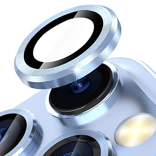 imluckies Pellicola Fotocamera Compatibile con iPhone 13 Pro / 13 Pro Max, Vetro Temperato Protezione Lente, HD Schermo Fotocamera, Durezza 9H [Anti-graffio], Azzurro Sierra