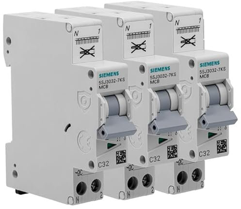 SIEMENS - Lot de 3 disjoncteurs Auto P+N 32A