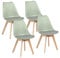 Brigros WeHome - Set 4 Sedie Candice, Sedie Sala Da Pranzo O Ufficio, Sedia Ergonomica, Seduta Imbottita Con Cuscino In Similpelle, Sedie Camera, Piedi In Legno Di Faggio, Arredamento Casa (Verde)