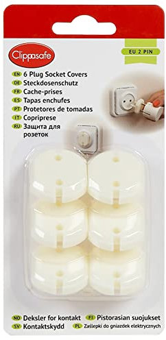 clippasafe Model EU 2 Pin Plug Socket Inserts (6 Pack) - New
