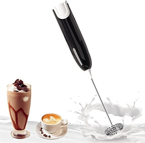 Espumador de Leche,Espumador de Leche de Mano,Batidor espumador eléctrico de Mano,14000 RPM de Alta Potencia Batidor Leche Alimentado por Batería para Café con Leche, Capuchino,Matcha