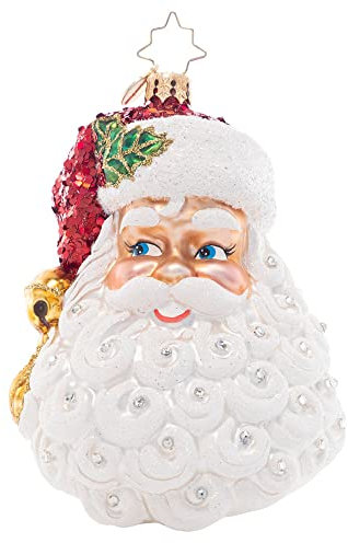Christopher Radko Handgefertigtes europäisches Weihnachtsdekorations-Ornament aus Glas, funkelnder Nikolaus