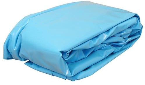 SAXONICA Poolfolie Holzpool Achteck I 378,8 x 350 x 121,2 cm I 0,8 mm I blau I mit Keilbiese