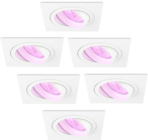 Ledvion - 6X LED Einbauspots Sevilla, Dimmbare, 3W, 6500K, Ø92 mm, Edelstahl, 2 Jahre Garantie