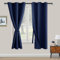 XWZO Blackout Curtains Shades Window Curtain Panels with Tiebacks- Noise Reduction and Thermal Insulated Eyelet Curtains for Bedroom,Living Room,Office,Study Room Navy W46xL72