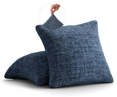 PAULATO - Paar Kissenbezüge aus Mikrofaser, Kollektion Vittoria, bi-elastisches und maschinenwaschbares Gewebe,WavyTech-Technologie, Made in Italy - Vittoria Blau