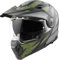 Bogotto FG-102 Safari Fiberglas Enduro Klapphelm, schwarz matt/grau/grün, 2XL