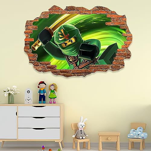 EKSMA Wandaufkleber für Kinderzimmer Wohnzimmer Abnehmbare Ninja Wandaufkleber Poster Wandaufkleber Kinderzimmer Schlafzimmer