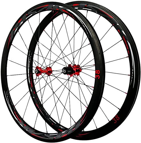 Laufradsatz 700C Rennrad-Räder, Kohlefaser 24H Schnellspanner 38 mm offen 7/8/9/10/11/12 Geschwindigkeit Fahrrad-Laufradsatz Carbon Knife Road Laufradsatz Straßenrad