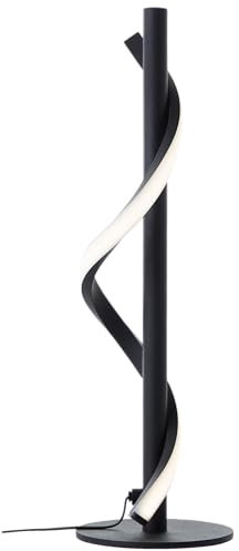 Lightbox elegante LED Tischlampe - 40 cm Höhe - Ø 12 cm - moderne Tischleuchte mit Schalter & LED Profilband - 700 lm, 6,5 W, 4000 K - aus Metall/Kunststoff - in Schwarz Matt