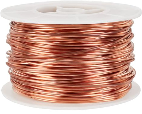 AHANDMAKER 147 Feet 16 Gauge 99.9% Pure Copper Jewelry Wire, Solid Bare Copper Wire Beading Craft Wire for Jewelry Making and Gardening Plants (1.3mm Diameter)