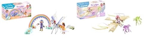 PLAYMOBIL Princess Magic 71361 Himmlischer Pegasus mit Regenbogen & Princess Magic 71363 Himmlischer Ausflug mit Pegasusfohlen