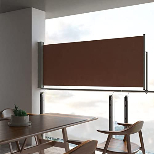 ARKEM Toldo Lateral retráctil de jardín marrón 100x300 cm Toldo Balcon Techo Exterior Lluvia Toldos Verticales Terraza Exterior
