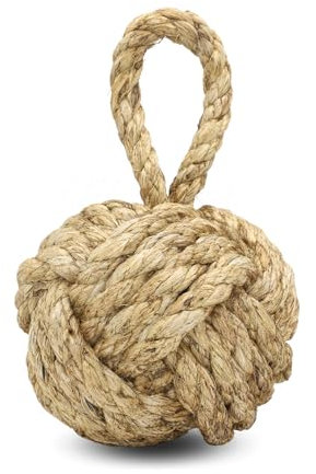 MesuBari Nautical Door Stop Sisal Rope Sailors Knot with Handle for Coastal Inspired Living Room, Bedroom, Office (6 inch, 3.6 Pounds)