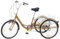 24 Zoll Fahrrad Dreirad für Erwachsene, Ausgestattet mit Schleifscheibenlicht und reflektierenden Streifen, 31,5-35,4 Zoll verstellbares Sitzkissen,3,61-3,94 Fuß einstellbare Griffhöhe (Gold)