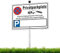 XL Privatparkplatz Schild mit Kennzeichen Aluminium Reflektierend 25×35cm mit 70cm Metallhalterung und Zubehör, UV-beständig, Wasserfest, Rostfrei