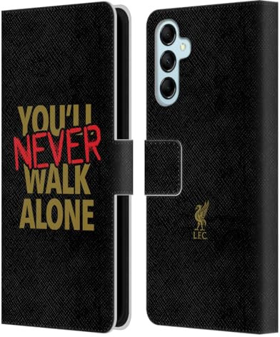 Head Case Designs Offizielle Liverpool Football Club Angabe Schwarz Liver Bird YNWA Leder Brieftaschen Handyhülle Hülle Huelle kompatibel mit Samsung Galaxy M14 5G