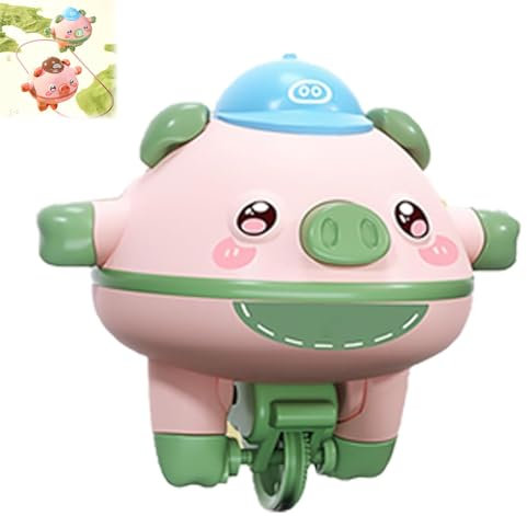 LYCZMKSF Cute Balanced Pig Toys, Acrobatics Tumbler Balance Pig, Cute Balanced Pig Toys, Tightrope Walking Tumbler Piglet Unicycle Toy, Fingertip Gyroscope Balance Robot (Green)