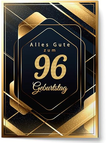 Cheerset Geburtstagskarte für Mann oder Frau - Großes A4-Format 21x30 cm mit viel Platz zum Schreiben - Inklusive Umschlag (96 Jahre)