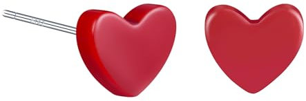 MICSAVI Boucles d'oreilles en forme de cœur rouge en argent sterling 925 avec turquoise synthétique pour femme et fille - Jolies boucles d'oreilles de 6 mm - Petites boucles d'oreilles