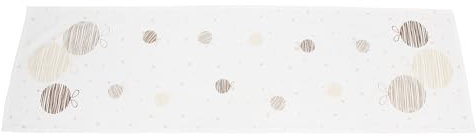 FRANK FLECHTWAREN Tischläufer Christbaumkugeln, 50% Baumwolle, 50% Polyester Maße: 40 x 140 cm, schönes festliches Muster, Weihnachten, Advent oder als Geschenk
