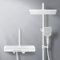 EMKE Colonne de Douche Thermostatique, Panneau Thermostatique de 45 cm, Douchette à Main 3 Jets, Douche de Pluie avec Mitigeur, Montage Mural, Blanc mat