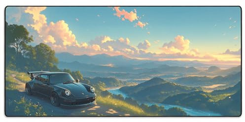 MPCO. DURAGLYDE Manga Motors Gaming-Mauspad, Porsche-Blue, großes Gaming-Mauspad, Full Desk (Porsche-Blue, AeroGlyde-Gewebe, groß (91,4 x 43,2 cm)