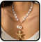 Fashband Boho Seestern Halskette Gold Perle Muschel Halsketten Anhänger Strand Accessoires für Frauen