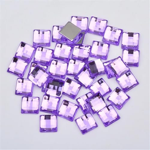 Zadaos 8 10 12 16 mm Mix Colori Quadrati Strass di Cristallo Applique Retro Piatto Strass Diamante Colla Su Pietre di Cristallo Viola Chiaro 10mm 1000pcs