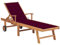 Buzaza Sonnenliege mit Auflage Gartenliege Sonnenliegen Gartenliege Auflage BalkonmöBel Lounge Sessel Outdoor Weinrot Massivholz Teak